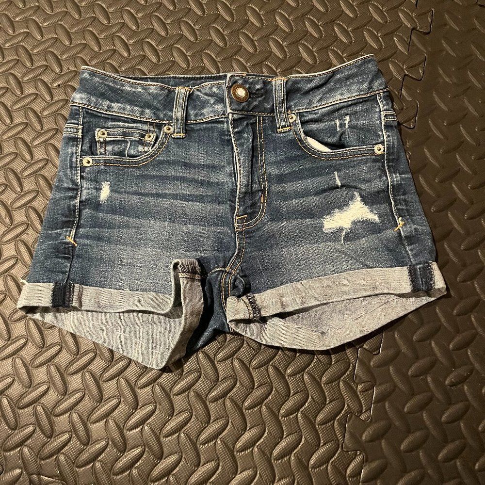 American Eagle Outfitters High Rise Jean Shorts 0